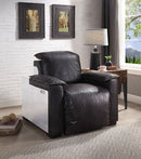 Nernoss - Recliner - Dark Grain Brown Leather & Aluminum - Atlantic Fine Furniture Inc