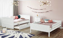 Full Over Full Bunk Bed with Twin Size Trundle, Pine Wood Bunk Bed with Guardrails, White (Old SKU:LP000044AAK)