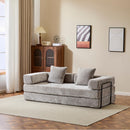 Convertible Floor Sofa Bed With Pillow Back Support Armrest