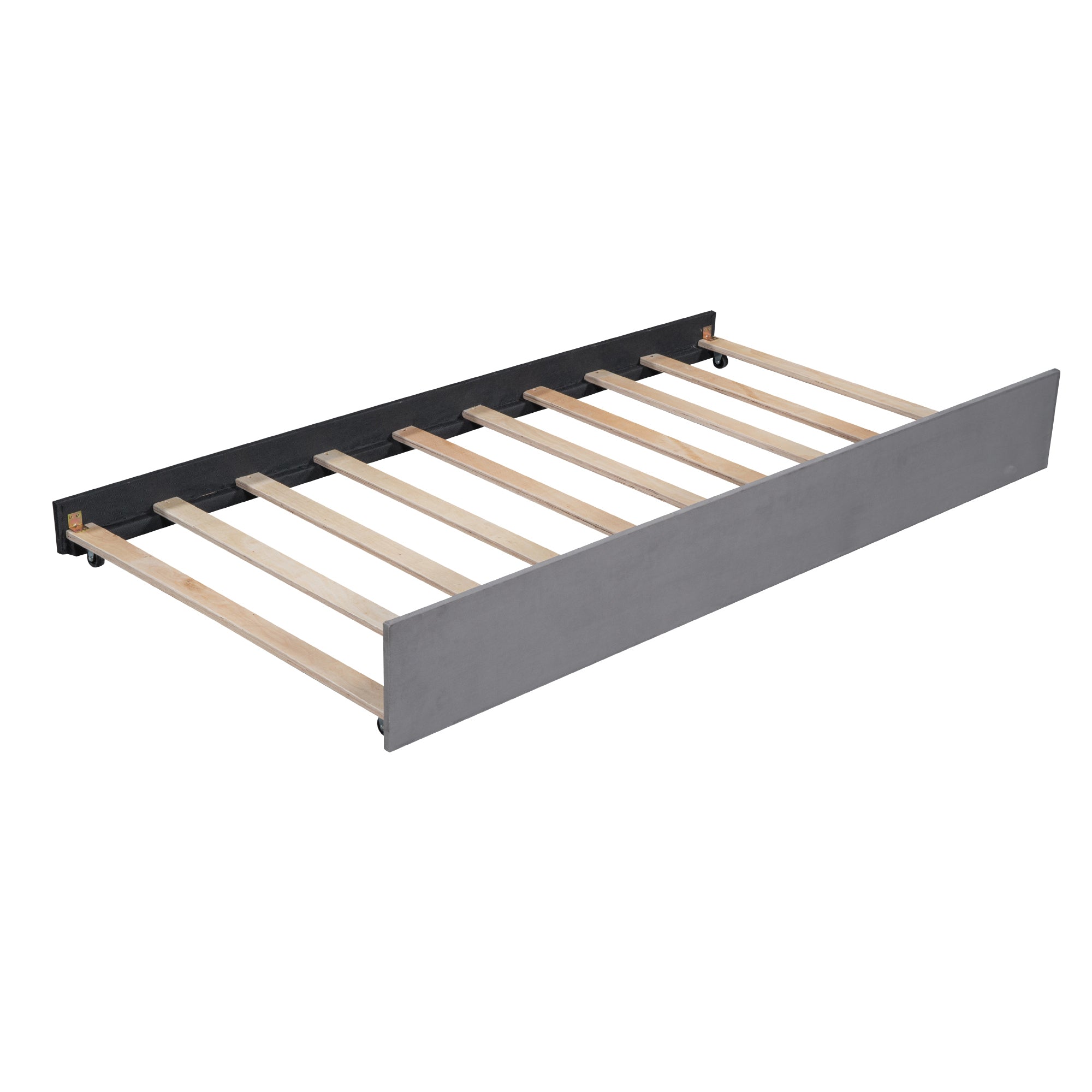 Twin Size Upholstered Daybed with Ergonomic Design Backrest and Trundle, Gray - Atlantic Fine Furniture Melbourne FL