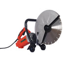 Electric 14" Cut Off Saw Wet / Dry Concrete Saw Cutter With Guide Roller And Water Line Attachment, 3000W - Black / Silver