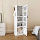360 Degrees Rotating Makeup Cabinet With Full-Length Mirror, Jewelry Storage