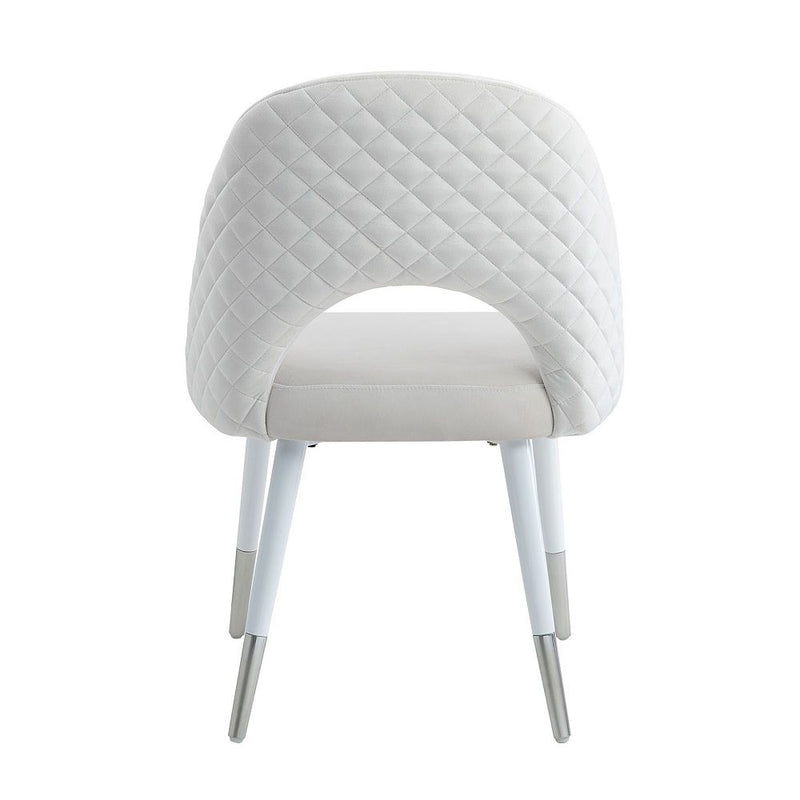 Zemirah - Side Chair (Set of 2) - White Velvet & White