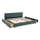Modern Platform Bed Frame With Thick Chenille Fabric