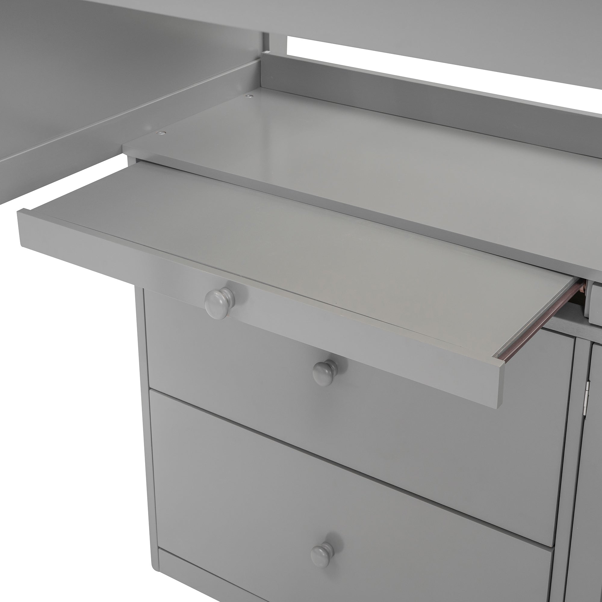 Loft Bed with Rolling Cabinet and Desk - Gray - Atlantic Fine Furniture Melbourne FL