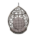 Marlin Hanging Egg Chair Basket With Teardrop Design - Gray