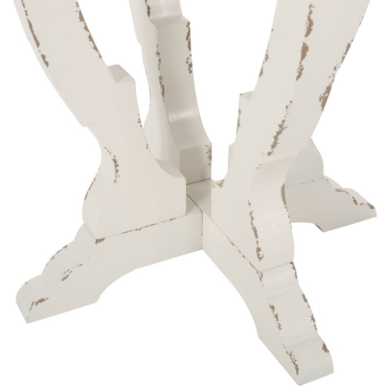 French Country Style Accent Table With Hourglass Design