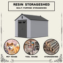 Resin Plastic Storage Shed For Backyard Garden With Spire Tool Storage