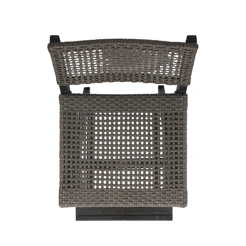 Outdoor Folding Acacia Wood Barstools With Rattan Backrest And Seat