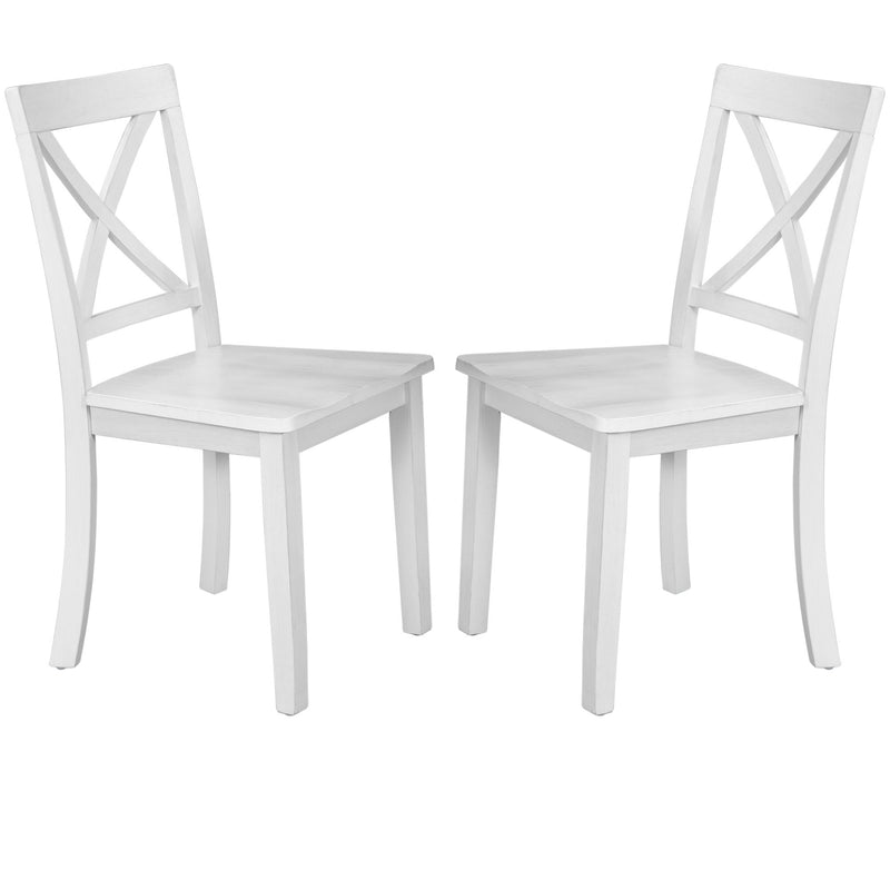 5 Pieces Dining Table And Chairs Set For 4 Persons, Kitchen Room Solid Wood Table With 4 Chairs