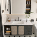 Bianco Carrara Venato Elegant Marble Vanity Top, Bathroom Vanity With Undermount Sink, Sintered Stone