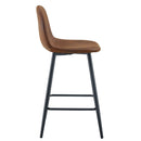 Modern Black Pu Bar Chair Rounded Backrest (Set of 2)