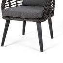 Outdoor Accent Chair With Aluminum Frame And Rattan Seating