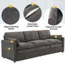 Cozy Upholstered 3 Seater Sofa Plush Cushion For Living Room