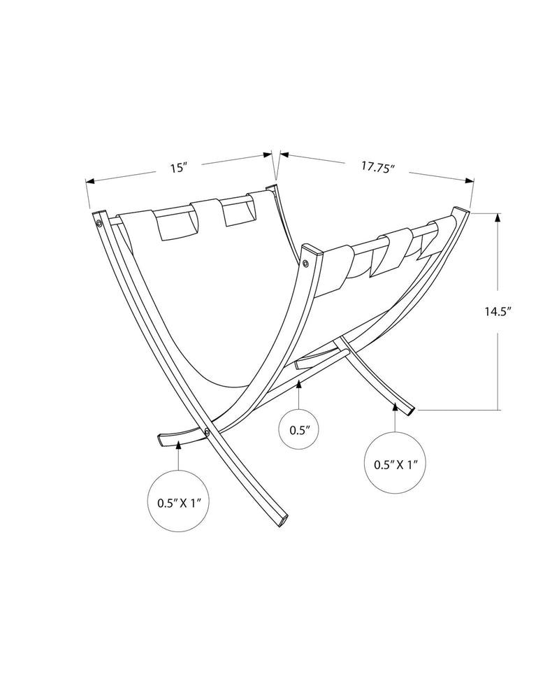 Magazine Rack Standing Organizer Storage Leather Look