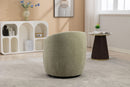 Chenille Fabric Swivel Accent Armchair Barrel Chair With Powder Coating Metal Ring