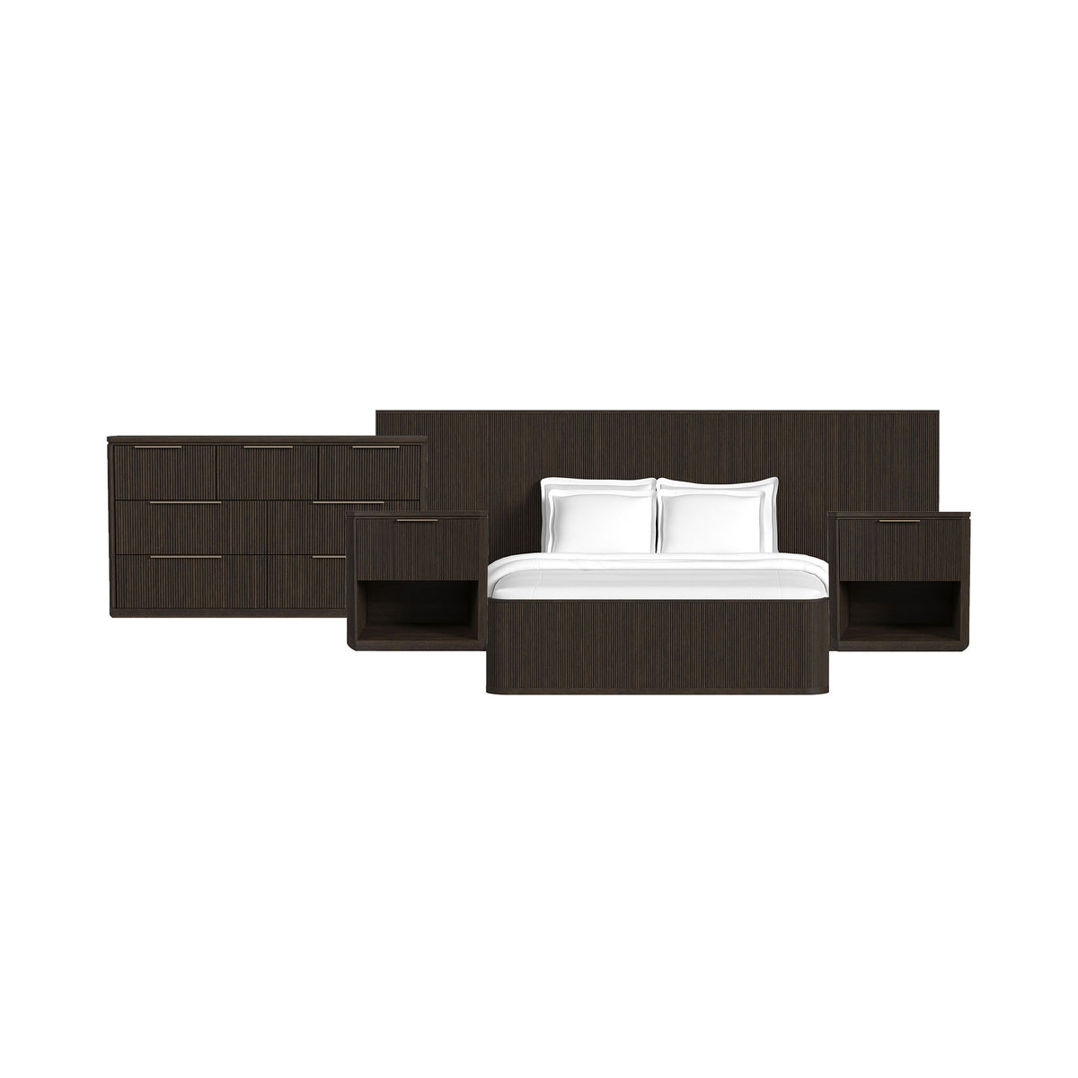 Sylvie Wall Bed Bedroom Set in Dark Brown by Elements International, view 5