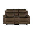 Brenda - Console Reclining Loveseat With Manual Recline Function - Brown
