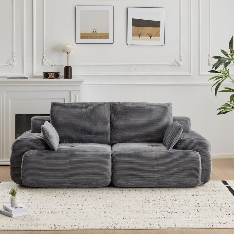 Compressed Sofa, 2 Seater Large Sectional Couches For Living Room - Gray