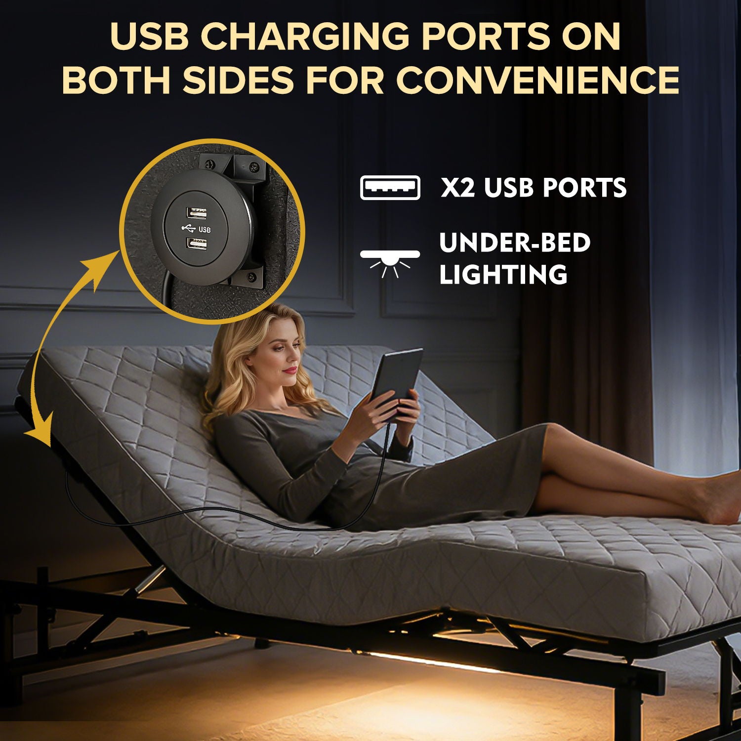 Daily Nest Adjustable Bed Base with Zero Gravity and Under-Bed Lighting
