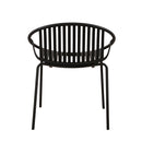 Stackable Outdoor Chairs With Breathable Plastic Backrest (Set of 2)