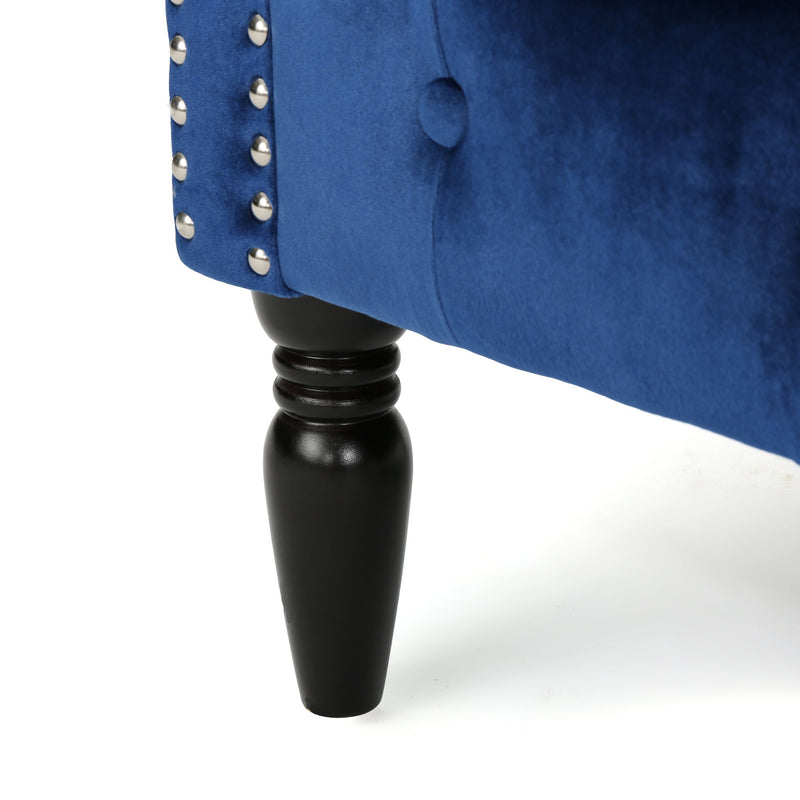 Antique Chesterfield Style Loveseat With Button Tufting