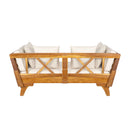 Outdoor Patio Daybed Sofa, 3 Seat Sofa With Foldable Arm 4 Back Pillows