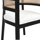 Contemporary Dining Chair Set With Rattan Backrest