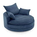 360° Swivel Accent Barrel Chair With Dual Layer Cushion And 3 Removable Pillows