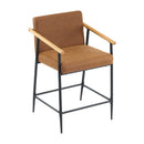 Mid Century Modern Counter Stool Set With Iron Frame