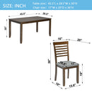 5 Pieces Modern Dining Set, Rectangular Wooden Dining Table With 4 Upholstered Chairs