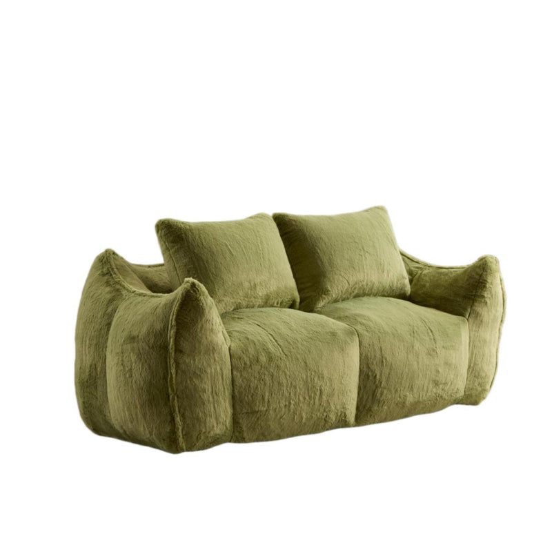 Giant Bean Bag Couch, Ultra Soft Fluffy Loveseat For Living Room Reading Chair With Pillows - Green