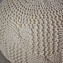 Bordeaux - Knitted Cotton Round Pouf