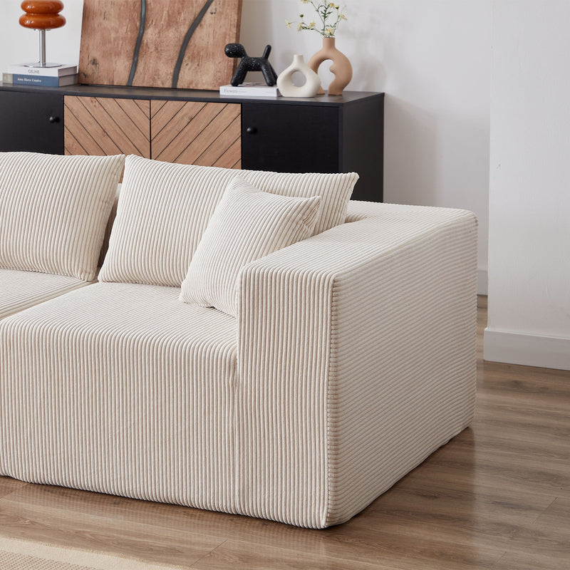 Modular L Shaped Sectional Compressed Sofa, Free Combination