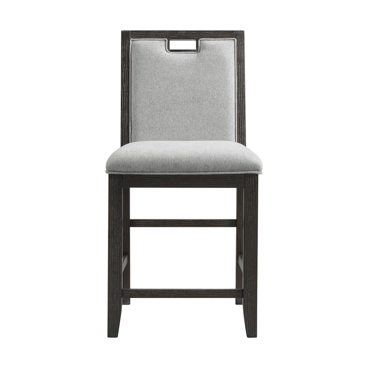 Elodie Fabric Counter Chair (Set of 2) in Charcoal / Gray by Elements International, view 4