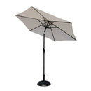 8.8' Outdoor Aluminum Patio Umbrella, Market Umbrella With 33 Pounds Round Resin Umbrella Base Lift