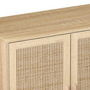 Elegant And Functional 4 Door Rattan Decorative Storage Cabinet