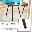 Modern 3 Piece Set, Anti - Spill Round Coffee Table, 2 Rattan Swivel Chairs, Outdoor Patio Furniture For Tea Time - Black / Wood