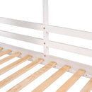 Twin Over Twin Bunk Bed Wood Bed with Roof, Window, Guardrail, Ladder (White)(OLD SKU :LP000056AAK)