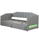 Extendable Daybed With LED Light And 2 Storage Drawers