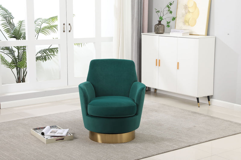 Swivel Barrel Chair, Swivel Accent Chairs Armchair For Living Room, Reading Chairs For Bedroom Comfy, Round Barrel Chairs With Gold Stainless Steel Base