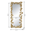 Full Length Mirror With en Leaf Accents, Floor Miiror For Living Room Bedroom - Gold