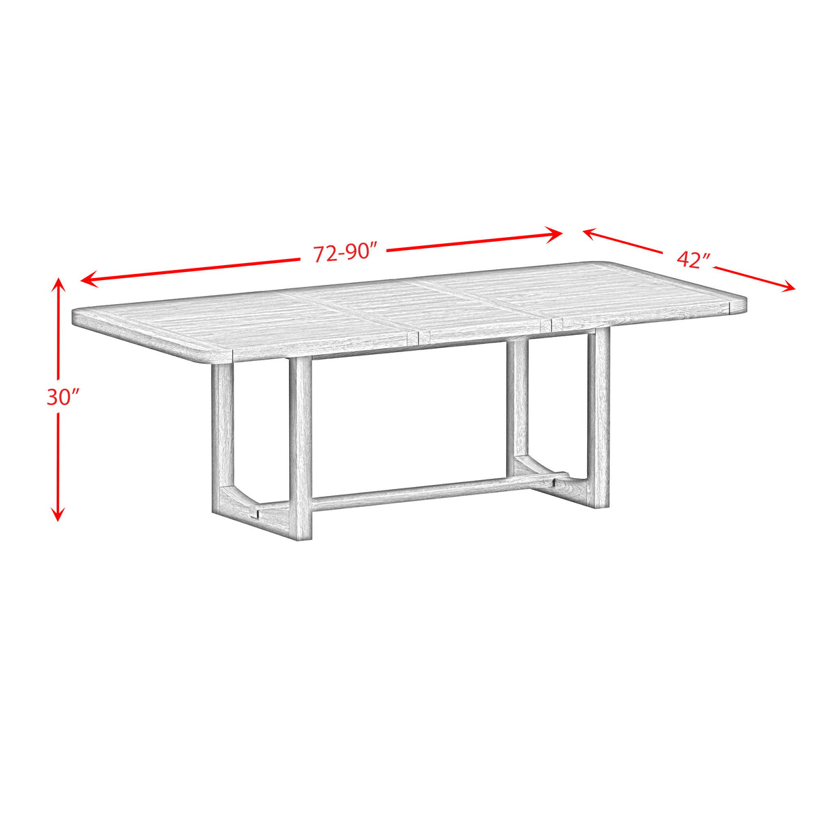 Glinda Dining Table With 18" Leaf in Brown by Elements International, view 2