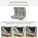 Outdoor Patio Rattan Daybed With Detachable Pillows