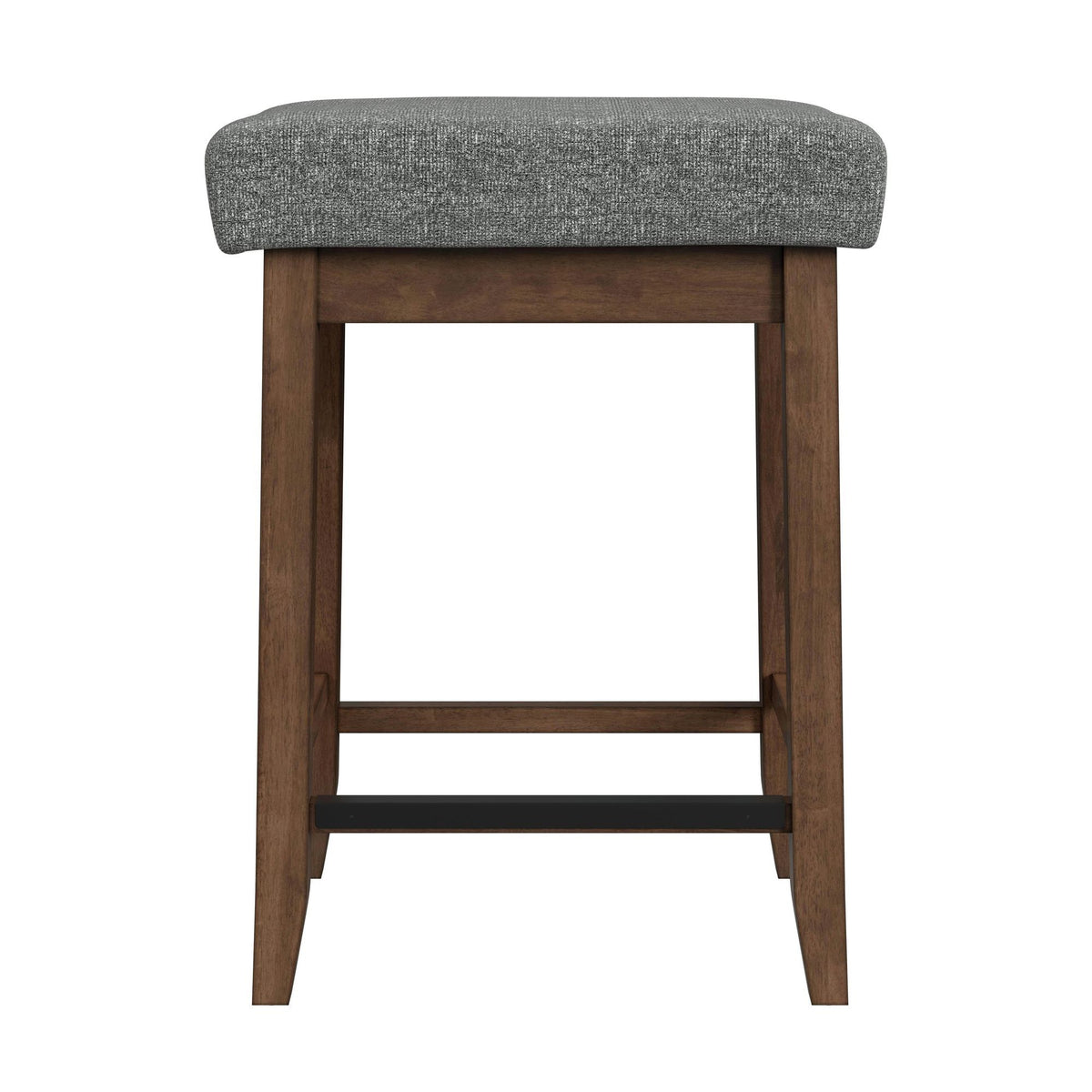 Santa Barbara Kitchen Island & 2 Counter Stools With Fabric in Walnut / Dark Gray by Elements International, view 2