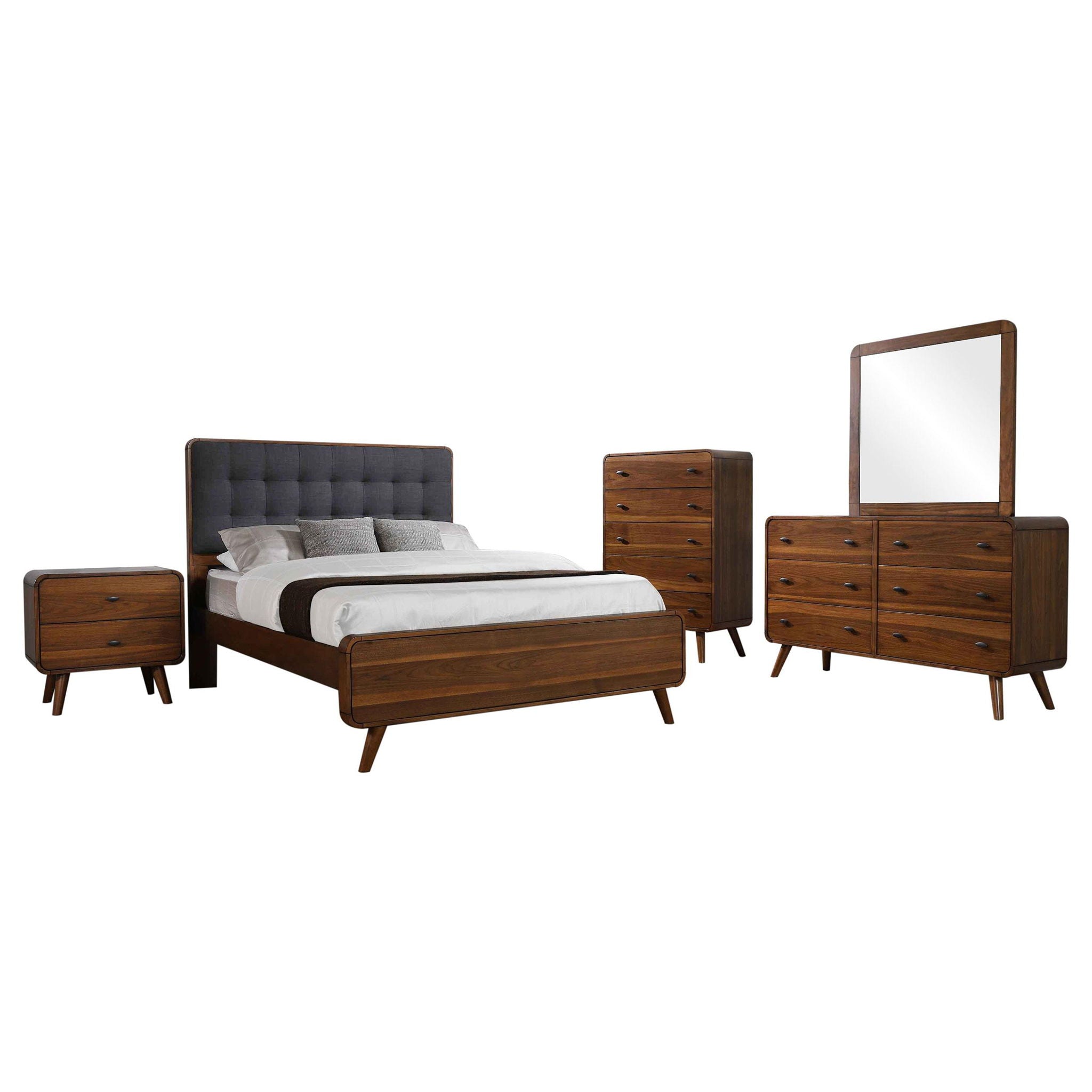 Robyn 5-piece Eastern King Bedroom Set Dark Walnut