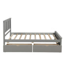 Platform Storage Bed With 2 Wheel Base Drawers