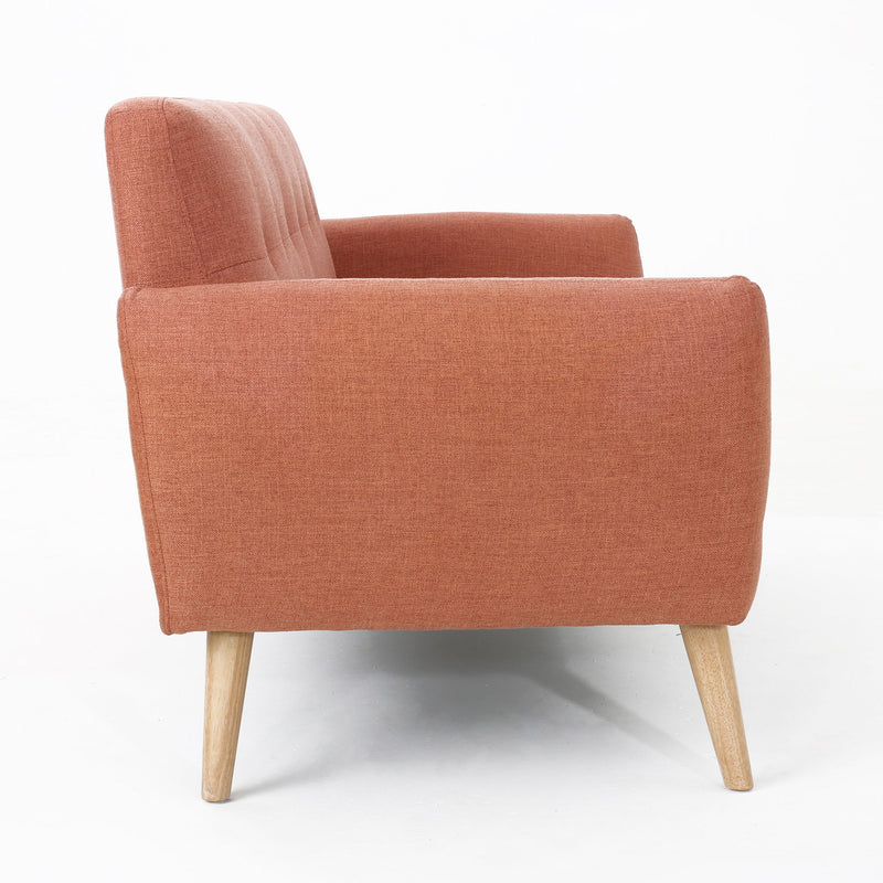 Modern Loveseat Sofa With Button Tufted Backrest