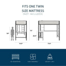 Axel - Twin Loft Bed With Desk & Shelves - Black