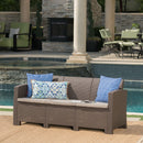 Outdoor 3 Seater Rattan Sofa With Water Resistant Cushions